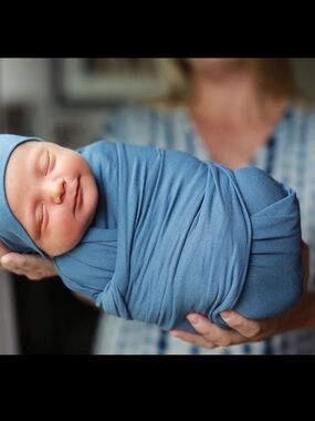 Milkmaid Goods Swaddle Blanket Dusty Blue